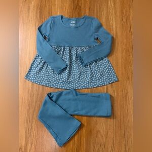 Carter's Teal and White Floral Kids Set